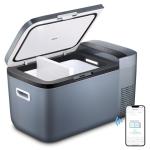 ICECO GO20 Dual Zone 12V Refrigerator, Portable Fridge Freezer with SECOP Compressor, DC 12/24V, AC 100-240V, 0℉ to 50℉, Electric Cooler for Truck, RV, SUV, Outdoor, Driving, 21 Quart, Gray