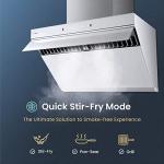 FOTILE JQG7505-W 30" Under-Cabinet or Wall-Mount Range Hood | Dual DC-Motor | Slant Vent Series | Motion Activate| Touchscreen with 4 Speed Level | Modern Kitchen Pure White Schott Glass