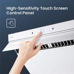 FOTILE JQG7505-W 30" Under-Cabinet or Wall-Mount Range Hood | Dual DC-Motor | Slant Vent Series | Motion Activate| Touchscreen with 4 Speed Level | Modern Kitchen Pure White Schott Glass