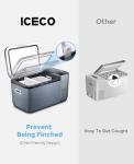 ICECO GO20 Dual Zone 12V Refrigerator, Portable Fridge Freezer with SECOP Compressor, DC 12/24V, AC 100-240V, 0℉ to 50℉, Electric Cooler for Truck, RV, SUV, Outdoor, Driving, 21 Quart, Gray