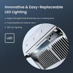 FOTILE JQG7505-W 30" Under-Cabinet or Wall-Mount Range Hood | Dual DC-Motor | Slant Vent Series | Motion Activate| Touchscreen with 4 Speed Level | Modern Kitchen Pure White Schott Glass