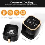 Panana 8QT Large Air Fryer Compact, 8 Preset Menus Airfryer, One-Touch Digital Control Presets, Touchscreen Display, Dishwasher Safe, Nonstick, Fit for Family (Black)