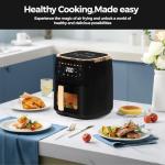 Panana 8QT Large Air Fryer Compact, 8 Preset Menus Airfryer, One-Touch Digital Control Presets, Touchscreen Display, Dishwasher Safe, Nonstick, Fit for Family (Black)