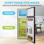 Simpli-Magic 10 Cu.Ft. Fridge with Freezer – Double Door Compact Refrigerator for Office, Dorm, Bedroom, Garage – Adjustable Thermostat, Large Capacity, Stainless Steel Finish