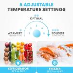 Simpli-Magic 10 Cu.Ft. Fridge with Freezer – Double Door Compact Refrigerator for Office, Dorm, Bedroom, Garage – Adjustable Thermostat, Large Capacity, Stainless Steel Finish