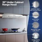 SNDOAS Range Hood 30 inch Under Cabinet,Stainless Steel Ducted/Ductless Range Hood 30 inch,3 Venting Ways Stove Hood,700 CFM Kitchen Vent Hood with 3 Speed Exhaust Fan,Push Button Control