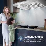 SNDOAS Range Hood 30 inch Under Cabinet,Stainless Steel Ducted/Ductless Range Hood 30 inch,3 Venting Ways Stove Hood,700 CFM Kitchen Vent Hood with 3 Speed Exhaust Fan,Push Button Control