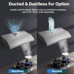 SNDOAS Range Hood 30 inch Under Cabinet,Stainless Steel Ducted/Ductless Range Hood 30 inch,3 Venting Ways Stove Hood,700 CFM Kitchen Vent Hood with 3 Speed Exhaust Fan,Push Button Control