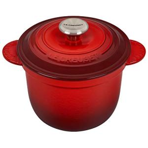 Le Creuset Enameled Cast Iron Rice Pot with Lid & Stoneware Insert, 2.25 qt., Cerise