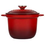 Le Creuset Enameled Cast Iron Rice Pot with Lid & Stoneware Insert, 2.25 qt., Cerise