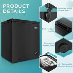 EUHOMY 7.0 Cu.Ft Deep Freezer with Removable Basket, Small Deep Freezer Adjustable 7 Thermostat, Quiet Freezer Free-Standing Top Door, Energy Saving for Apartment/Garage/Basement/Dorm/Home,Black