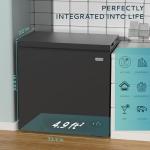 EUHOMY 7.0 Cu.Ft Deep Freezer with Removable Basket, Small Deep Freezer Adjustable 7 Thermostat, Quiet Freezer Free-Standing Top Door, Energy Saving for Apartment/Garage/Basement/Dorm/Home,Black