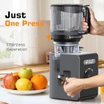 Cold Press Juicer Machines with 6.5" Large Feed Chute, Juicer for Whole Vegetables & Fruits, High Juice Yield (Black)