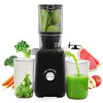 OLIXIS Cold Press Juicer, Masticating Juicer Machines with Wide Feed Chute, High Juice Yield and Easy to Clean for Whole Vegetables & Fruits, Black