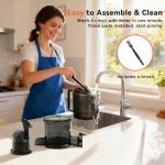 OLIXIS Cold Press Juicer, Masticating Juicer Machines with Wide Feed Chute, High Juice Yield and Easy to Clean for Whole Vegetables & Fruits, Black