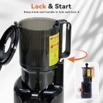 OLIXIS Cold Press Juicer, Masticating Juicer Machines with Wide Feed Chute, High Juice Yield and Easy to Clean for Whole Vegetables & Fruits, Black