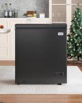 TABU 7.0 Cubic Feet Chest Freezer, Energy Saving Chest Deep Freezer with 7 Level Adjustable Thermostat, Top Opening Compact Freezer with Removable Storage Basket (Black)