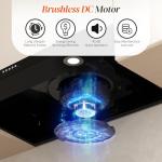 FIREGAS Black Range Hood 30 Inch Under Cabinet, Ducted/Ductless Convertible Kitchen Hood, 300 CFM, 3 Speed Exhaust Fan, Brushless DC Motor, Stove Hood Vents for Kitchen with LED Lights