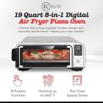 Kitchen Elite 8 in 1 Digital Toaster Oven Air Fryer Combo with Touch Panel and 12 Inch Pizza Capacity, Stainless Steel, Silver