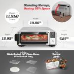 Kitchen Elite 8 in 1 Digital Toaster Oven Air Fryer Combo with Touch Panel and 12 Inch Pizza Capacity, Stainless Steel, Silver