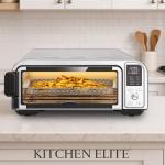 Kitchen Elite 8 in 1 Digital Toaster Oven Air Fryer Combo with Touch Panel and 12 Inch Pizza Capacity, Stainless Steel, Silver