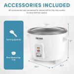 Aroma Housewares Aroma 6-cup (cooked) 1.5 Qt. One Touch Rice Cooker, White (ARC-363NG), 6 cup cooked/ 3 cup uncook/ 1.5 Qt.