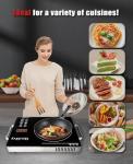 Portable Infrared Burner 3500W Electri Burner with 3 Hours Timer-Electric Hot Plate Touch Control Panel Adjustable Heating Power Glass Plate Electric Cooktop for Cooking (Black)