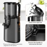 Cold Press Juicer, Juicer Machines with 5.4" Wide Feed Chute for Juice Extractor, Professional Slow Masticating Juicer for Whole Vegetables & Fruits with High Juice Yield, Easy to Clean (Black)