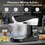 Stand Mixer, 6.5QT 10 Speeds Tilt-Head Electric Stand Mixer, 3-In-1 Kitchen Mixer with Bowl, Dough Hook, Whisk and Beater, Food Mixer for Baking and Daily Use (BLACK WHITE)