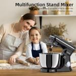 Electric Stand Mixer,10 Speeds Tilt-Head Food Mixer, 3-IN-1 Kitchen Mixer for Daily Cooks with Dishwasher-Safe 5QT Bowl,Dough Hook, Beater, Whisk (Onyx Black)
