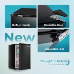 EUHOMY Upright freezer, 3.0Cubic Feet, Single Door Compact Mini Freezer with Reversible Door,Small freezer for Home/Dorms/Apartment/Office, Black