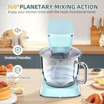 Peicual Stand Mixer, 6QT 10+P Speed Tilt-Head Kitchen Electric Mixer, Food Mixer with Stainless Steel Bowl, Dough Hook, Flat Beater, Wire Whisk, Splash Guard-Blue
