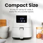 CHEFMAN 2 Qt Mini Air Fryer – Digital Space-Saving Compact Air Fryer with Nonstick and Dishwasher Safe Basket, Quick & Easy Meals in Minutes, Features Digital Timer and Shake Reminder – White