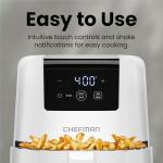 CHEFMAN 2 Qt Mini Air Fryer – Digital Space-Saving Compact Air Fryer with Nonstick and Dishwasher Safe Basket, Quick & Easy Meals in Minutes, Features Digital Timer and Shake Reminder – White