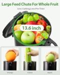 ECOSELF Juicer Machines - Wide Mouth Feed Chute with Self Feeding Hands-Free Design - Cold Press Juicer for Vegetables and Fruits - Juice Extractor Machine High Juice Yield - Easy to Clean & Assemble