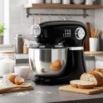 COWSAR Stand Mixer, 12 Speeds Tilt-Head Electric Commercial Stand Mixer, 3-In-1 Kitchen Mixer with Bowl, Dough Hook, Whisk and Beater, Black