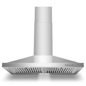 Zomagas Range Hood 30 inch, Wall Mount Range Hood Ducted/Ductless, Kitchen Hood in Stainless Steel, Vent Hood with Baffle Filters, 3 Speed Fan, Push Button Control, Energy-Saving LED Light