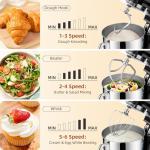 Babroun Dough Mixer 8.45 QT Electric Mixer - 660W 6 Speed Large Capacity Kitchen Stand Mixer with Whisk Dough Hook Mixing Beater Household Food Mixer for Baking Cakes Cookie Bread Salad