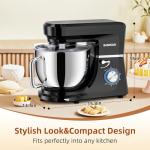 Babroun Dough Mixer 8.45 QT Electric Mixer - 660W 6 Speed Large Capacity Kitchen Stand Mixer with Whisk Dough Hook Mixing Beater Household Food Mixer for Baking Cakes Cookie Bread Salad