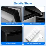 BANGSON 6.5 Cu.ft Upright Freezer, Stand up Freezer with Adjustable Thermostat, Removable Shelves, Reversible Single Door, for Bedroom/Home/Dorms/Apartment, Silver