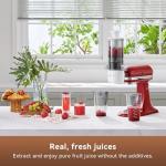 KITCHTREE Masticating Juicer Attachment for KitchenAid Stand Mixer, 4.2" Large Feed Chute Fit Whole Vegetables & Fruits, Slow Cold Press Juicing, Includes 2 * 28oz capacity cups