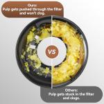 KITCHTREE Masticating Juicer Attachment for KitchenAid Stand Mixer, 4.2" Large Feed Chute Fit Whole Vegetables & Fruits, Slow Cold Press Juicing, Includes 2 * 28oz capacity cups