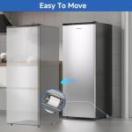 BANGSON 6.5 Cu.ft Upright Freezer, Stand up Freezer with Adjustable Thermostat, Removable Shelves, Reversible Single Door, for Bedroom/Home/Dorms/Apartment, Silver