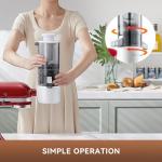 KITCHTREE Masticating Juicer Attachment for KitchenAid Stand Mixer, 4.2" Large Feed Chute Fit Whole Vegetables & Fruits, Slow Cold Press Juicing, Includes 2 * 28oz capacity cups