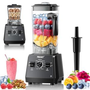 Blenders for Kitchen, Smoothie Blender Large Capacity, 2400W PRASKY Countertop Blender with 101oz Juice & Grinder Jar, BPA-Free, 25000 RPM Blender for Smoothies, Ice, Frozen Fruit (Gray, 3L)