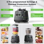 Blenders for Kitchen, Smoothie Blender Large Capacity, 2400W PRASKY Countertop Blender with 101oz Juice & Grinder Jar, BPA-Free, 25000 RPM Blender for Smoothies, Ice, Frozen Fruit (Gray, 3L)