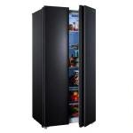 Iceblue Refrigerator, 15.6 Cu.Ft. Side-by-side Refrigerators, Black Stainless Steel Beverage Fridge with Freezer, Zoning Temperature Control Frost Free Beverage Refrigerators - Black