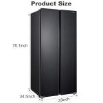 Iceblue Refrigerator, 15.6 Cu.Ft. Side-by-side Refrigerators, Black Stainless Steel Beverage Fridge with Freezer, Zoning Temperature Control Frost Free Beverage Refrigerators - Black