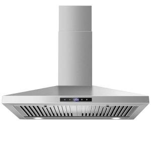 SNDOAS Range Hood 30 inches,Stainless Steel Wall Mount Range Hood,Vent Hood 30 inch w/Touch Control,Ducted/Ductless Convertible,Chimney-Style Over Stove Vent Hood,Kitchen Hood,Baffle Filters