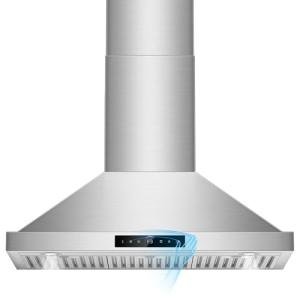 36 inch Range Hood Wall Mount, 1200 CFM with 4-Speed Gesture Sensing & Touch Control, Stainless Steel Ducted Kitchen Stove Vent Hoods with 2 LED Lights, Time Setting, Dishwasher-Safe Baffle Filters